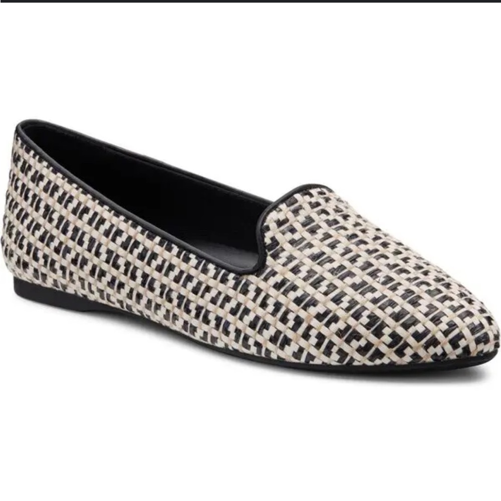 Birdies Black and Cream Woven Loafers size 9
